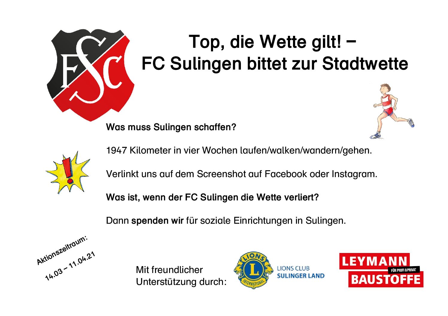  Top, die Wette gilt! – FC Sulingen fordert Sulinger heraus